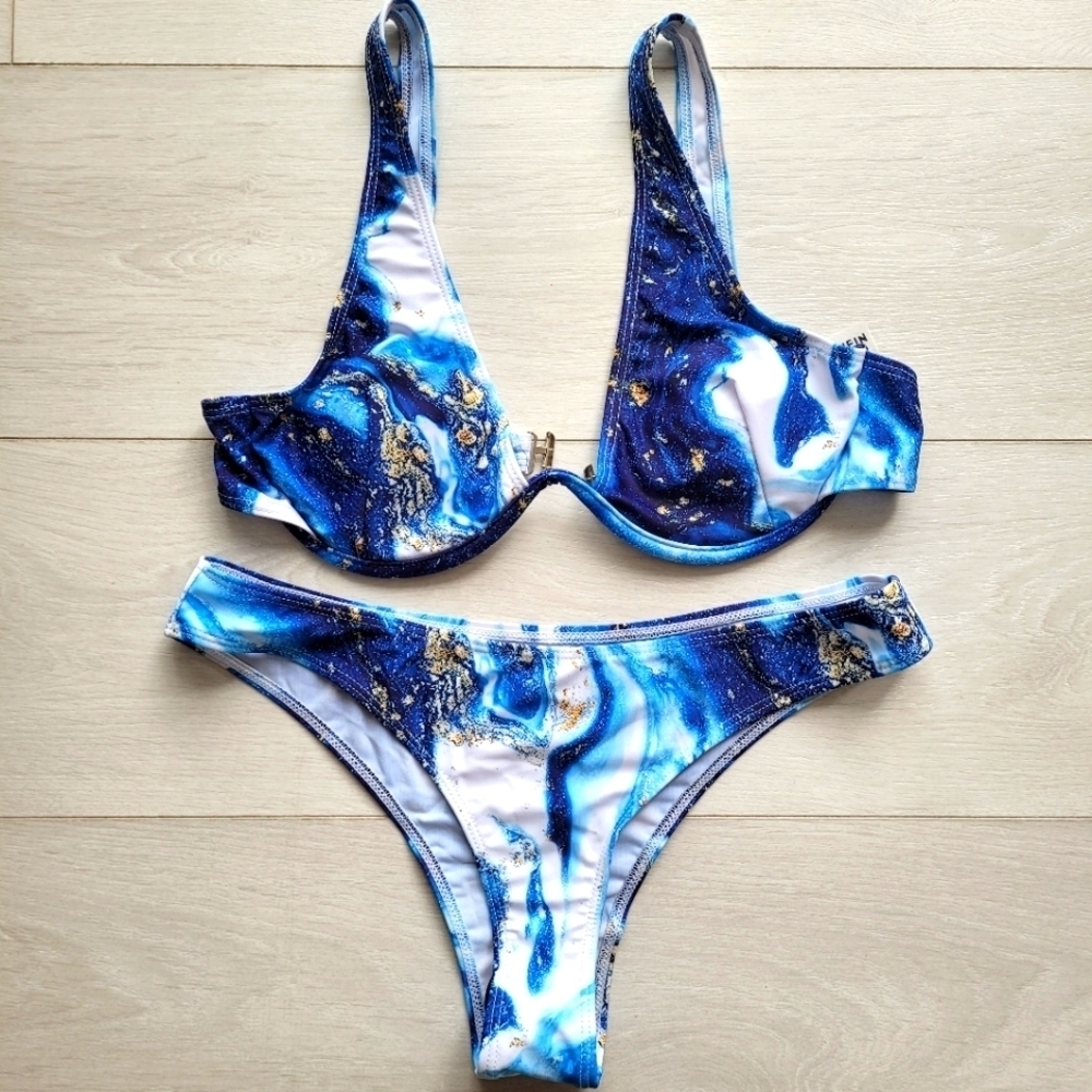 NWOT Shein Marbled Underwire Bikini
